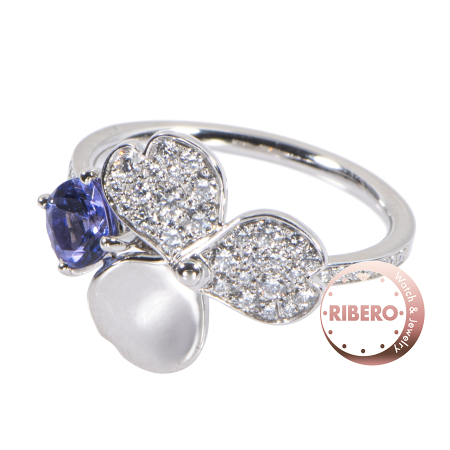 ティファニー ティファニー ペーパーフラワー ダイヤモンド タンザナイト フラワー リング・指輪 11号