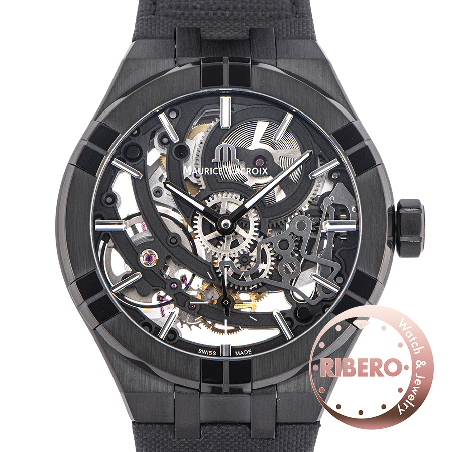 モーリス・ラクロア アイコン オートマティック スケルトン ブラック AI6028-PVB01-030-1 世界限定250本 PVD