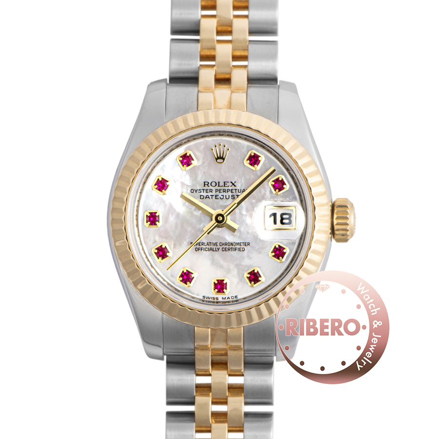 ロレックス デイトジャスト 179173NGR Z番 ルビー10ポイント