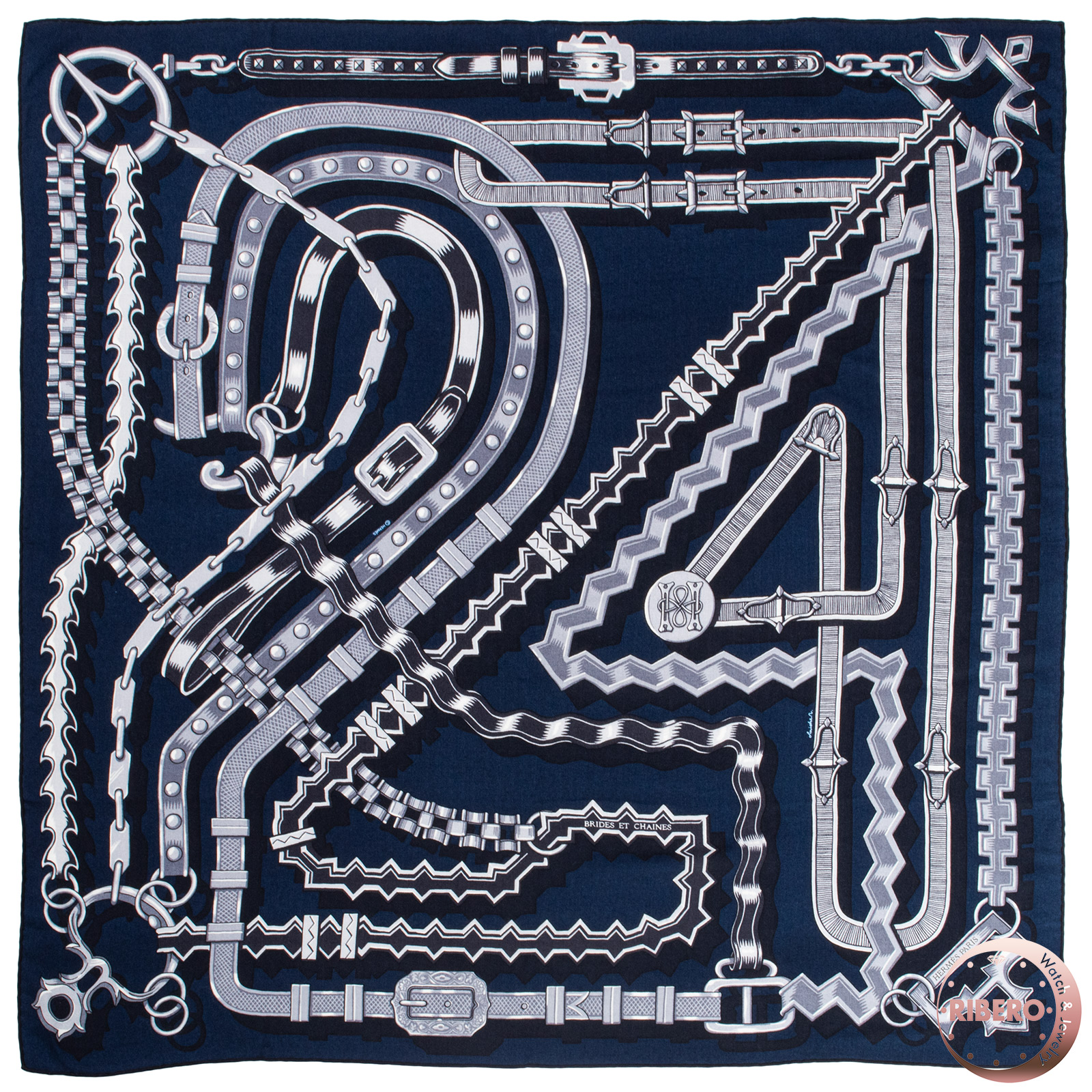 エルメス カレ100 Brides et Chaines ブリッド エ シェーヌ スカーフ