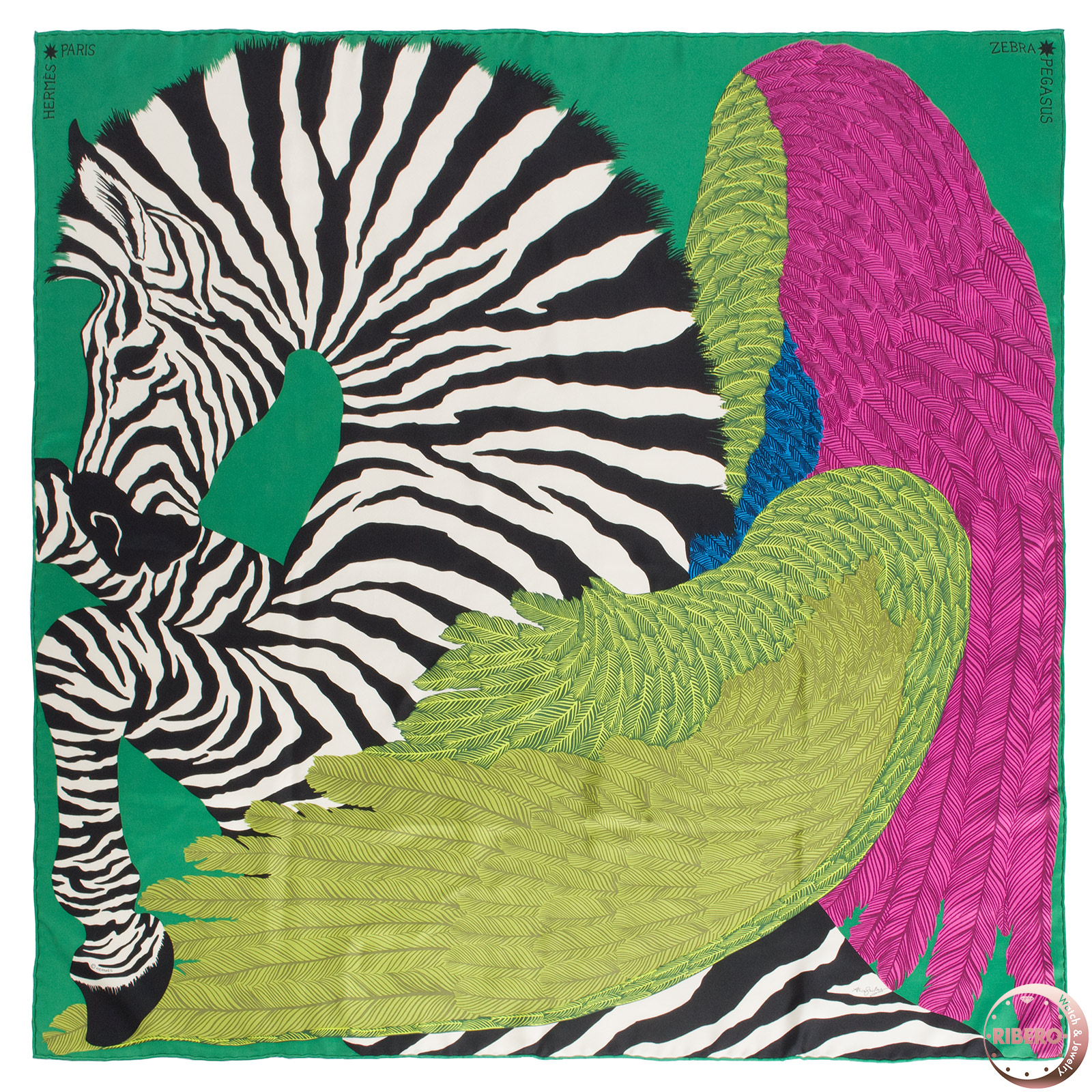 エルメス スカーフ カレ90 Zebra Pegasus ゼブラ ペガサス