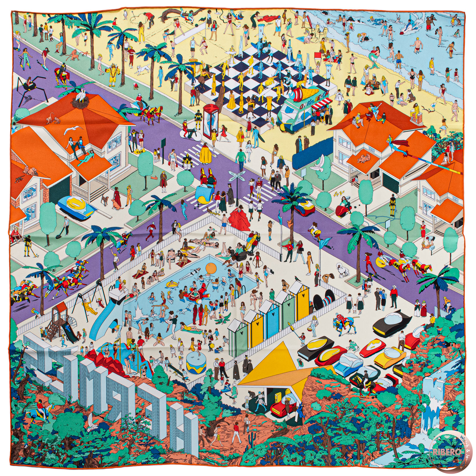 エルメス スカーフ カレ90 Hermes on The Beach エルメス オン ザ ビーチ