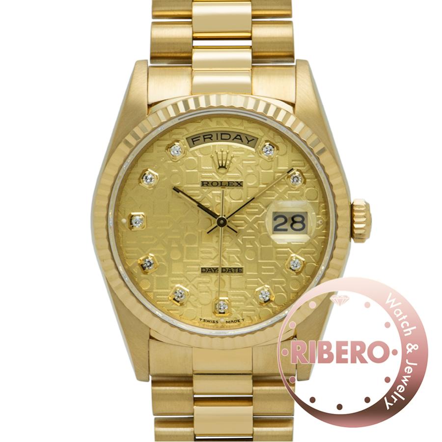 ロレックス 18238G S番 10Pダイヤ 彫りコンピューターダイアル