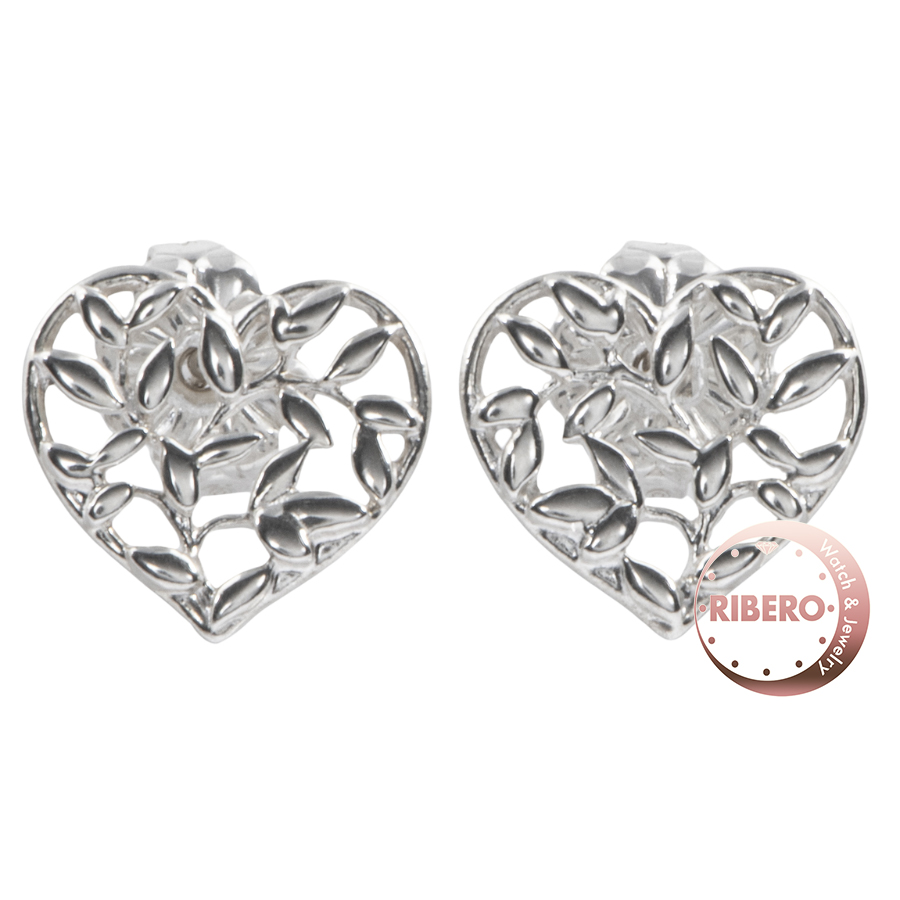 ティファニー オリーブリーフ ハート ピアス