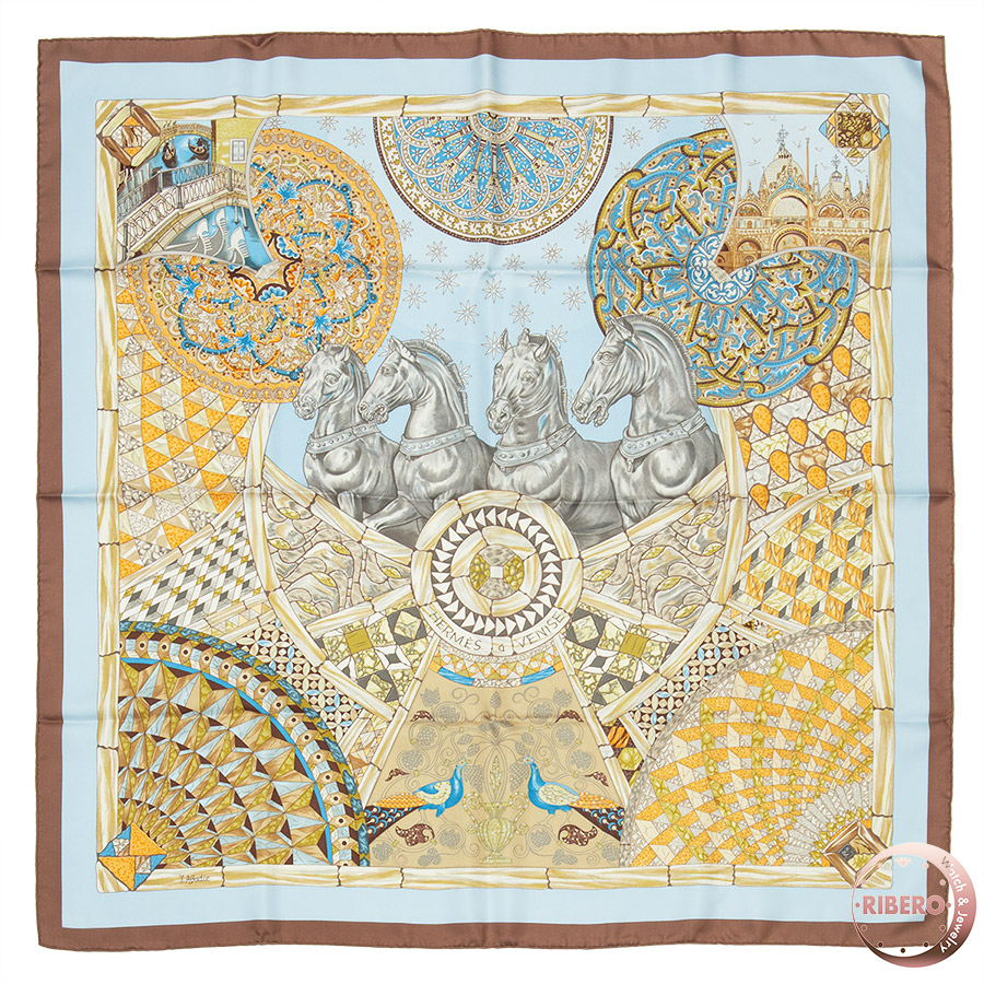 エルメス カレ90 Trophees de Venise ヴェニスの勝利 スカーフ