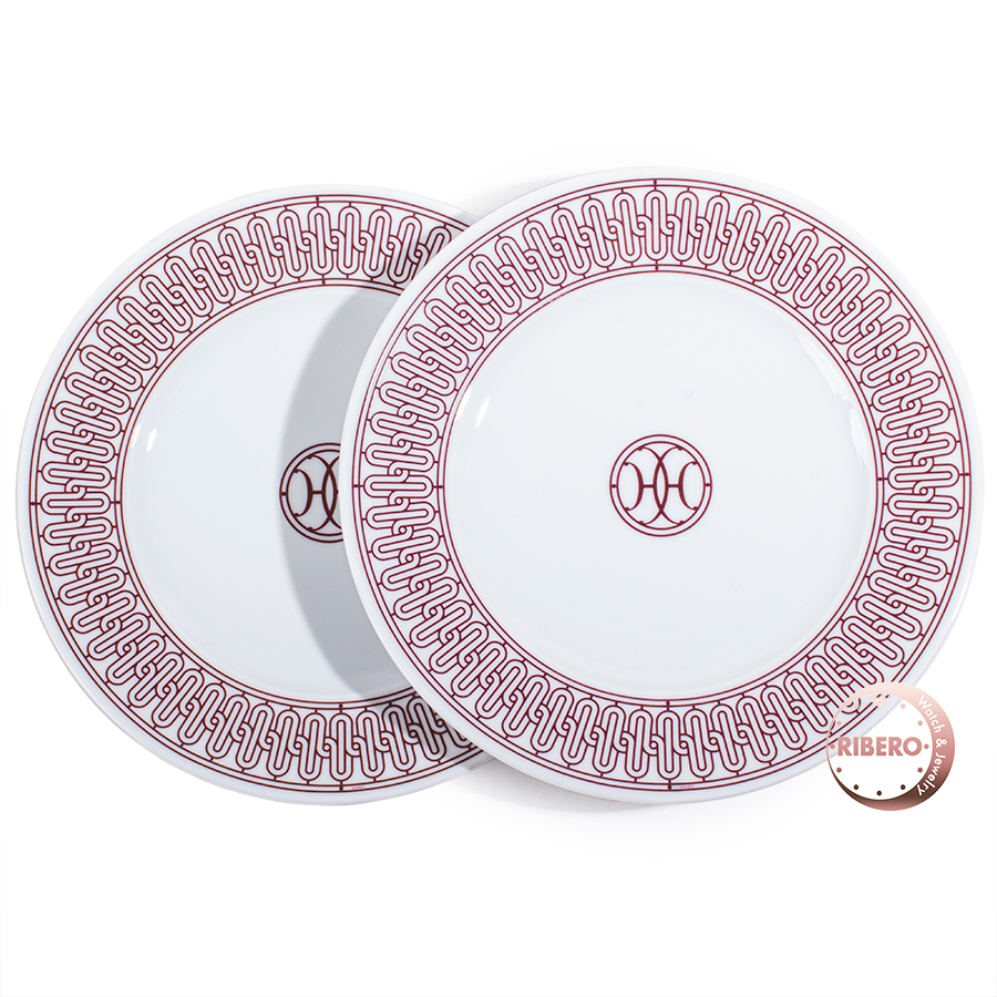 エルメス ラウンドプレート H-DECO Hデコ アッシュデコ ペアプレートセット