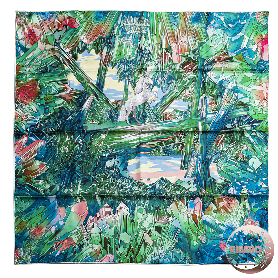 エルメス カレ90 La Vallee de Cristal ラ・ヴァレ・ドゥ・クリスタル スカーフ