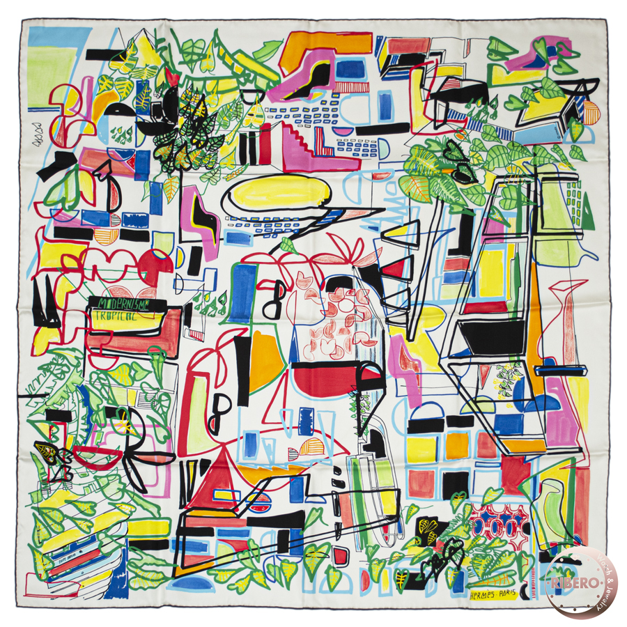 エルメス カレ90 Modernisme tropical 熱帯のモダニズム スカーフ