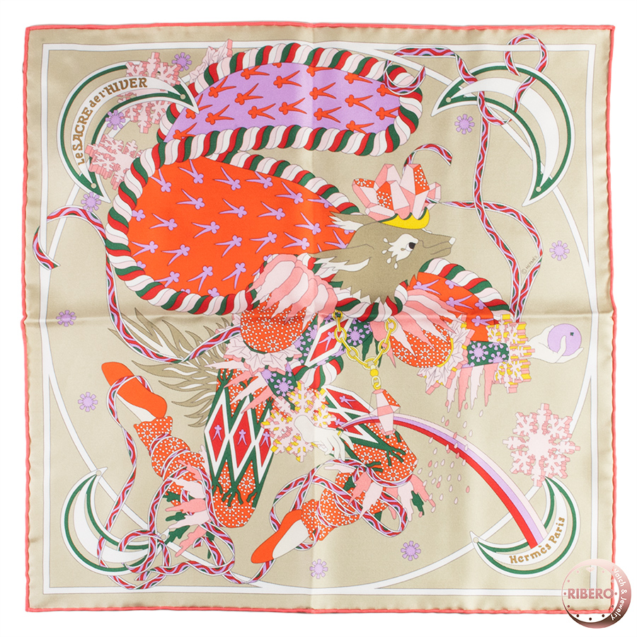 エルメス ガヴロッシュ Le Sacre de l'Hiver 冬の祭典 スカーフ