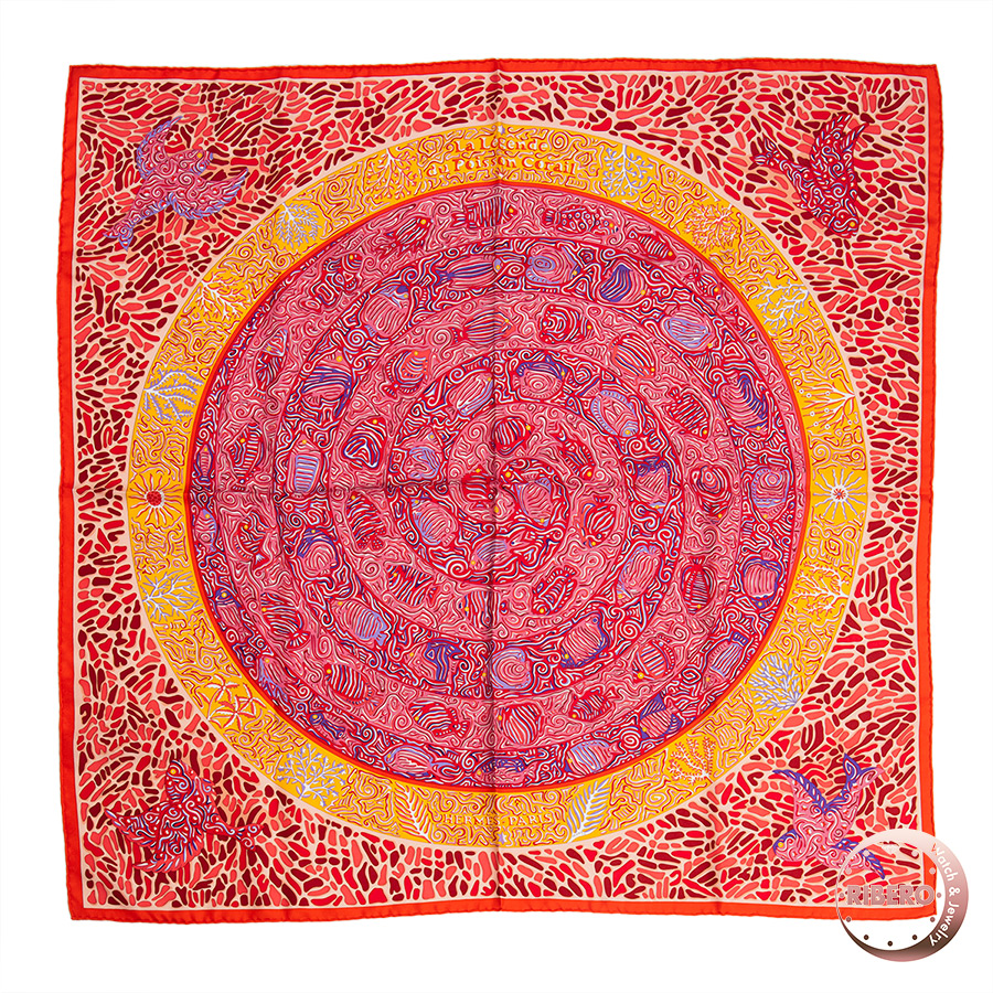 エルメス カレ90 La Legende du Poisson Corail サンゴと魚の伝説 スカーフ