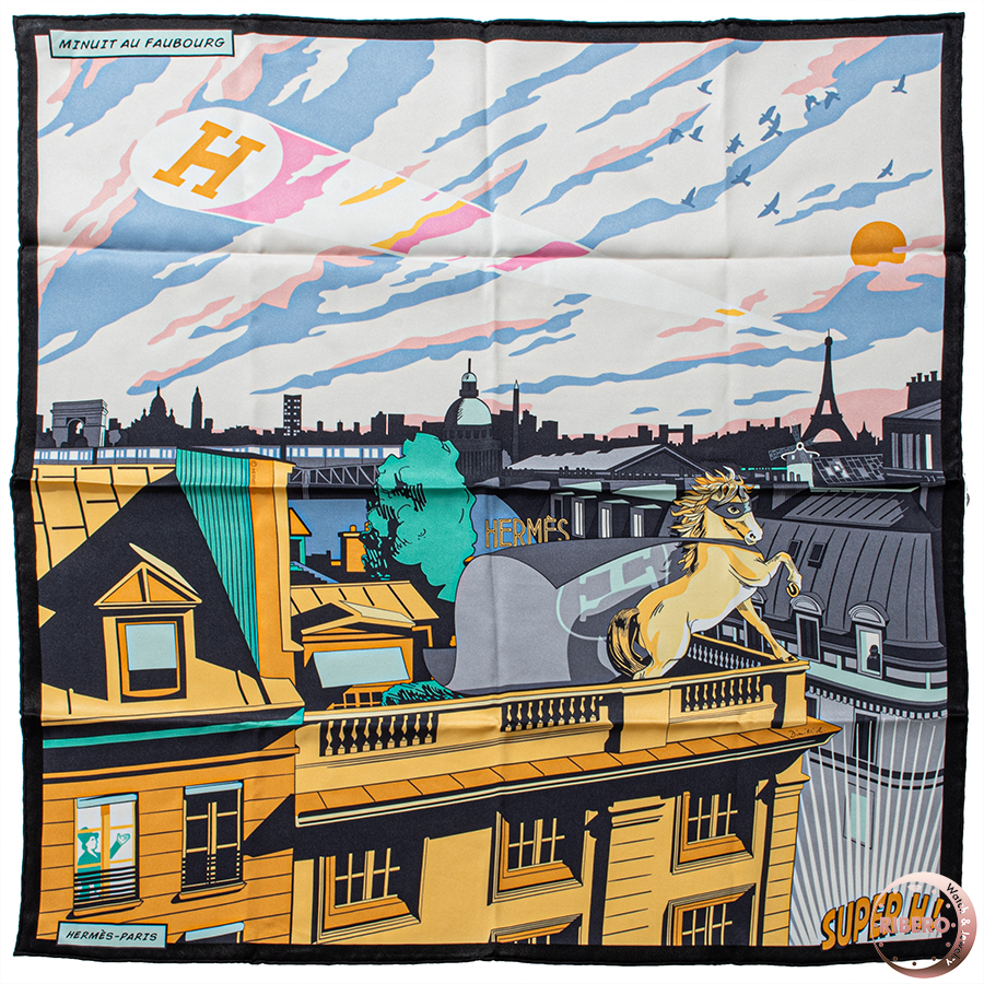 エルメス カレ70 Minuit au Faubourg ミッドナイト・フォーブル スカーフ