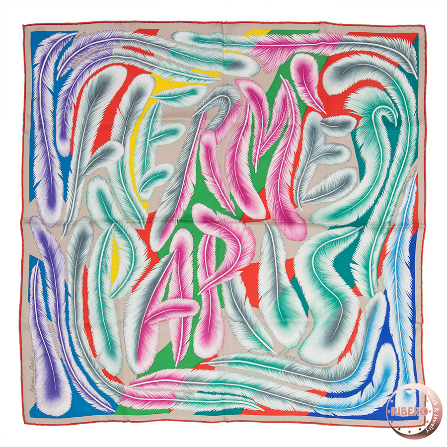 エルメス カレ70 A la Plume 羽根 スカーフ