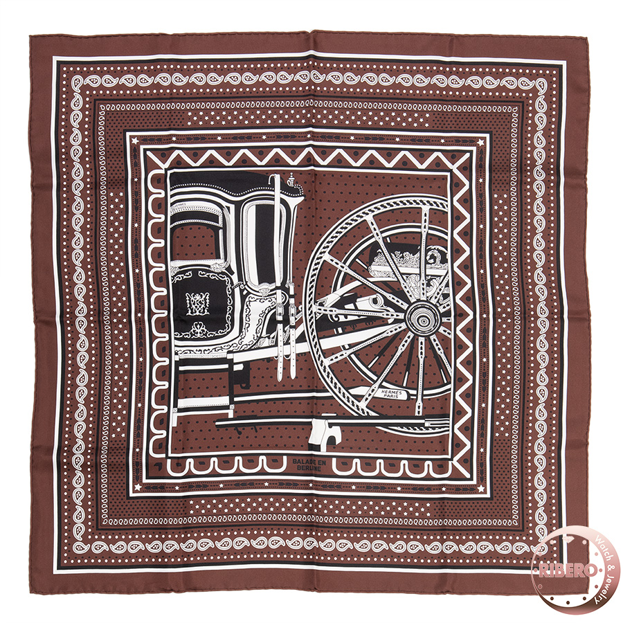 エルメス カレ70 Balade en Berline Bandana ベルリンヌ馬車に乗って バンダナ スカーフ