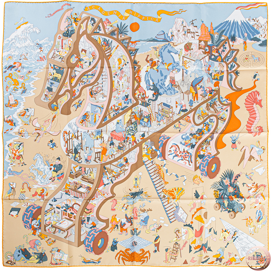 エルメス カレ90 Academia Hippica アカデミア イピカ スカーフ