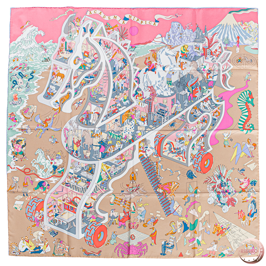 エルメス カレ90 Academia Hippica アカデミア イピカ スカーフ