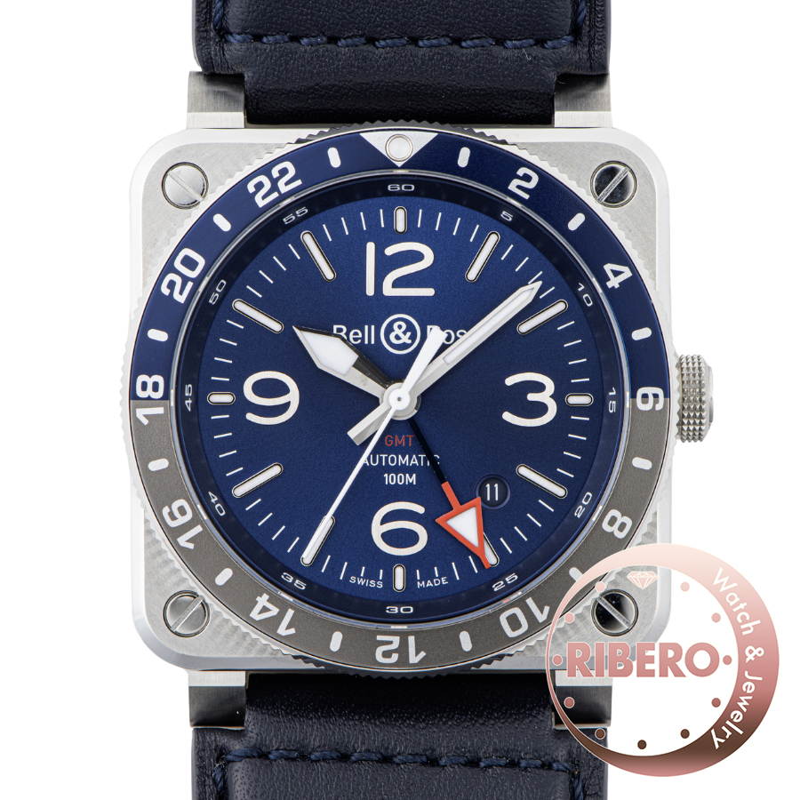 ベル＆ロス BR03-93 GMT ブルースチール BR0393-BLU-ST