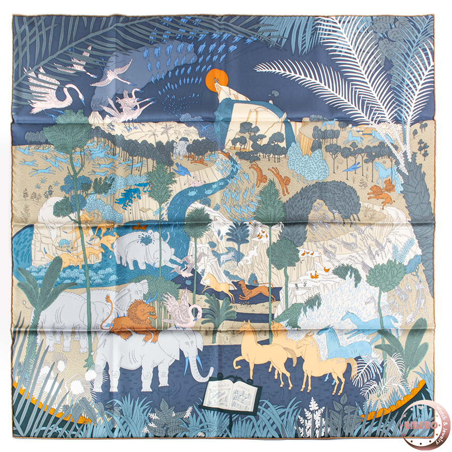 エルメス カレ90 Le Carnaval des Animaux 動物の謝肉祭 スカーフ