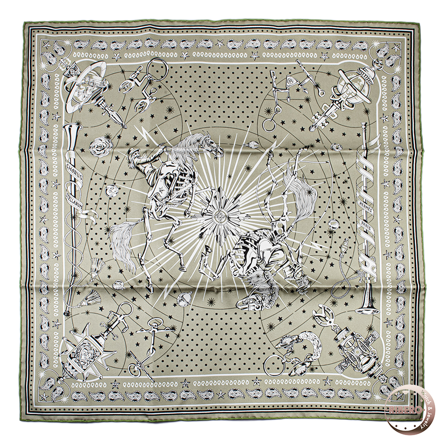 エルメス Chorus Stellarum Bandana　シルクバンダナ 55　コーラス・ステラルム スカーフ