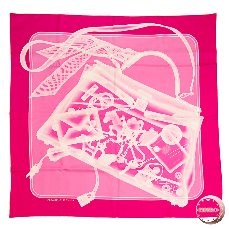 エルメス カレ90 Please Check-in プリーズチェックイン スカーフ