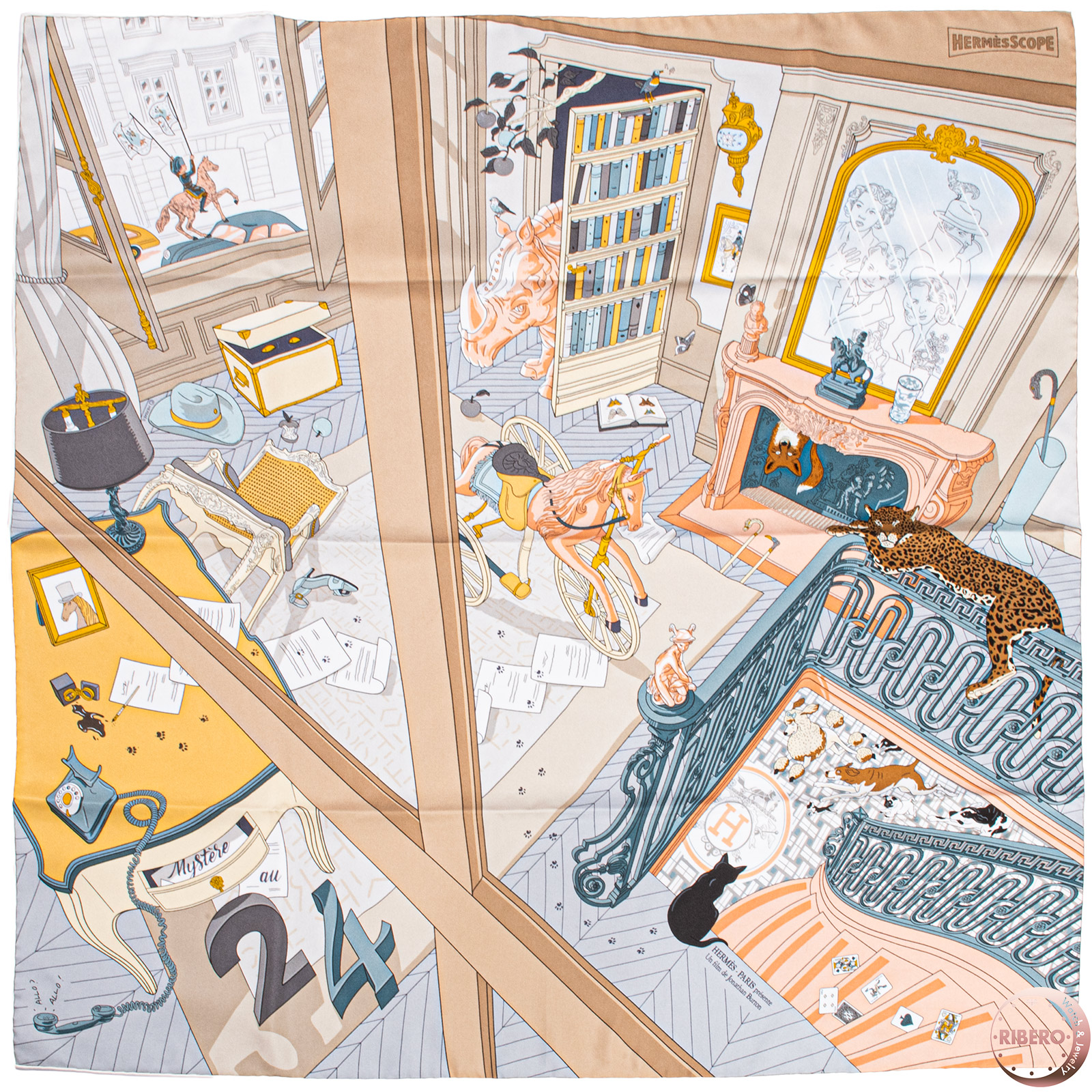 エルメス スカーフ カレ90 Mystere au 24 24番地のミステリー