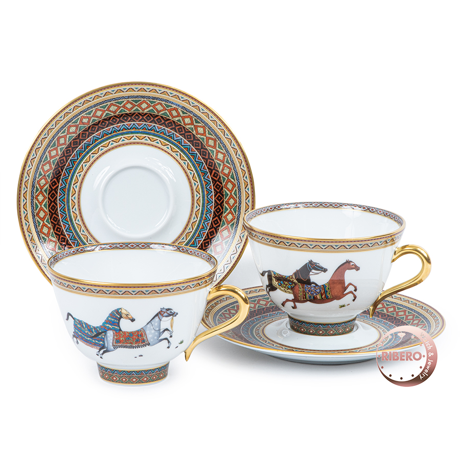 エルメス ペアカップ&ソーサー シュバルドリアン