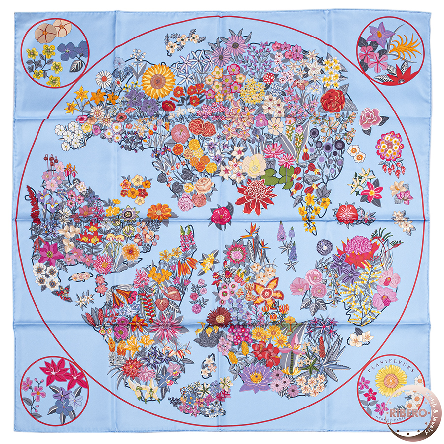 エルメス カレ90　Planifleurs プラニフルール スカーフ