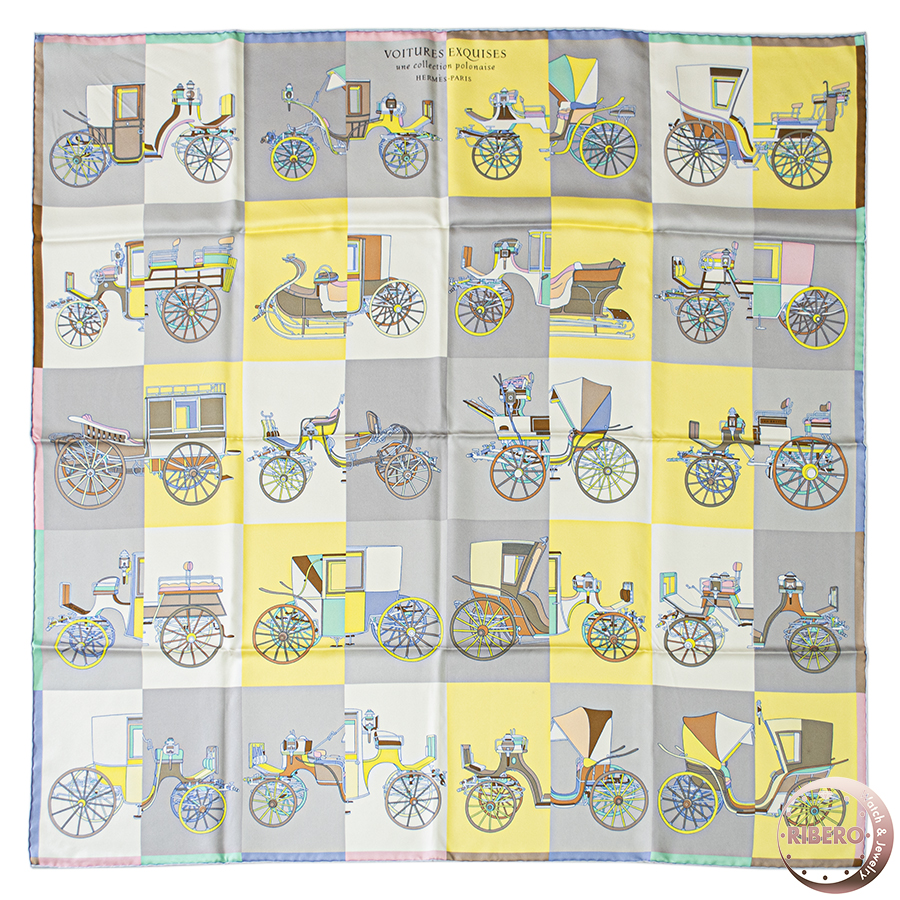 エルメス Voitures Exquises 精巧な馬車 カレ90 スカーフ