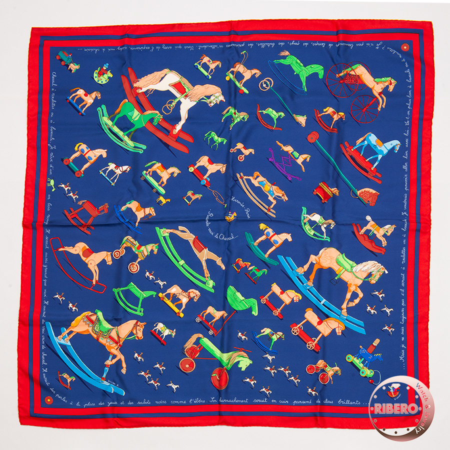 エルメス カレ90　Raconte moi le cheval お馬の話をして スカーフ