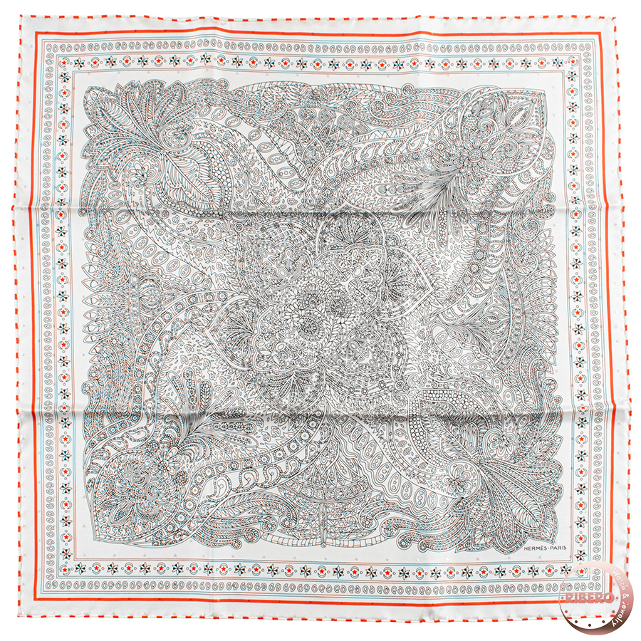 エルメス カレ55 Le Jardin de la Maharani Bandana マハラニの庭 バンダナ スカーフ