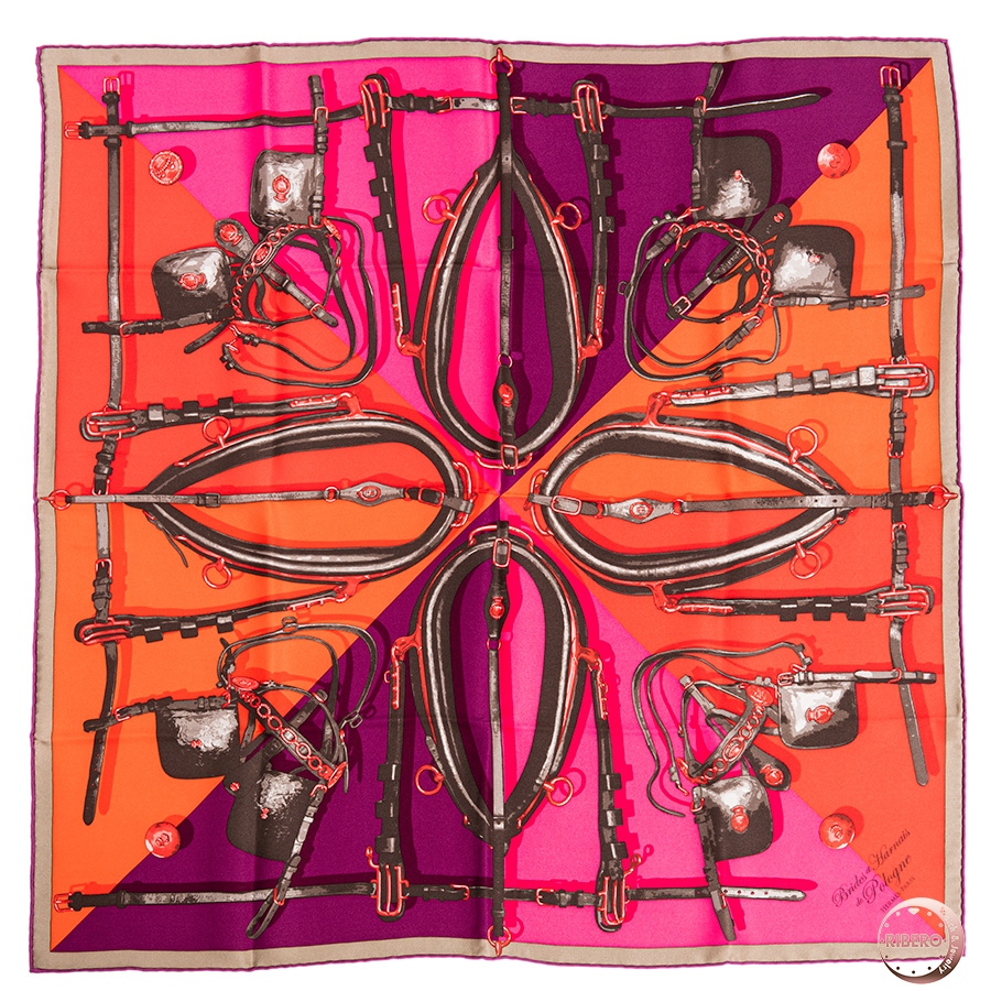 エルメス カレ70 Brides et Harnais de Pologne スカーフ