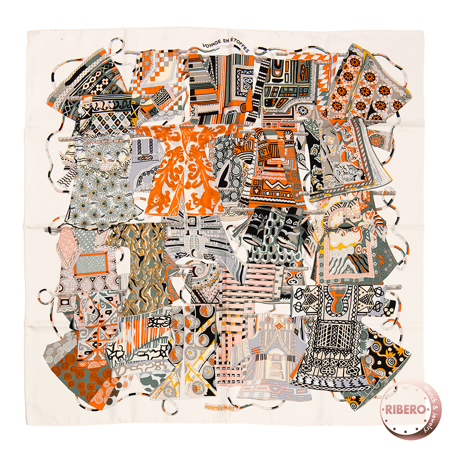 エルメス カレ90　Voyage en Etoffes 世界の布地を巡る旅 スカーフ