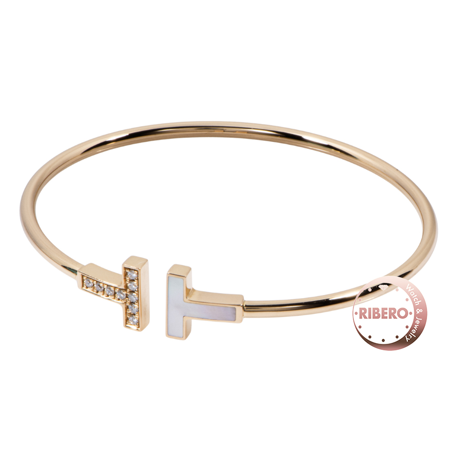 ティファニー ティファニーT ワイヤー ブレスレット ダイヤモンド＆マザーオブパール ブレスレット