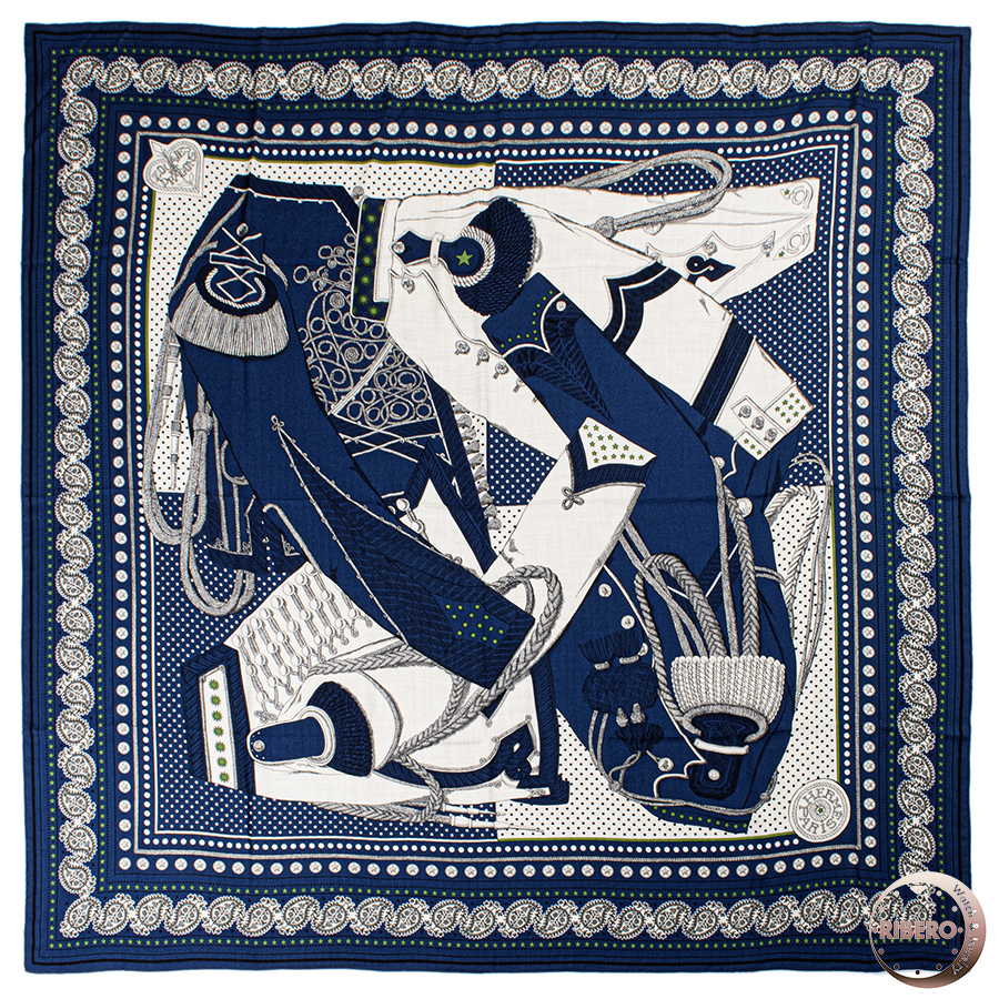 エルメス カレジェアン Zouaves et Dragons ズアヴとドラゴン・バンダナ スカーフ