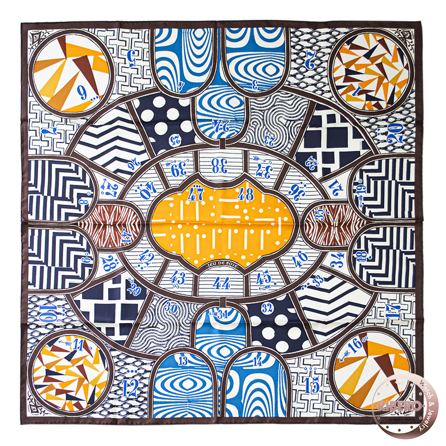 エルメス Jeu de Soie シルク・ゲーム スカーフ