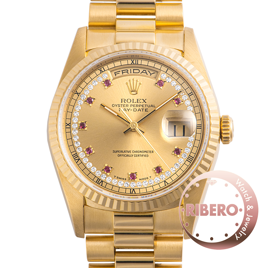 ロレックス 18238LR T番 10Pルビー ミリヤードダイアル