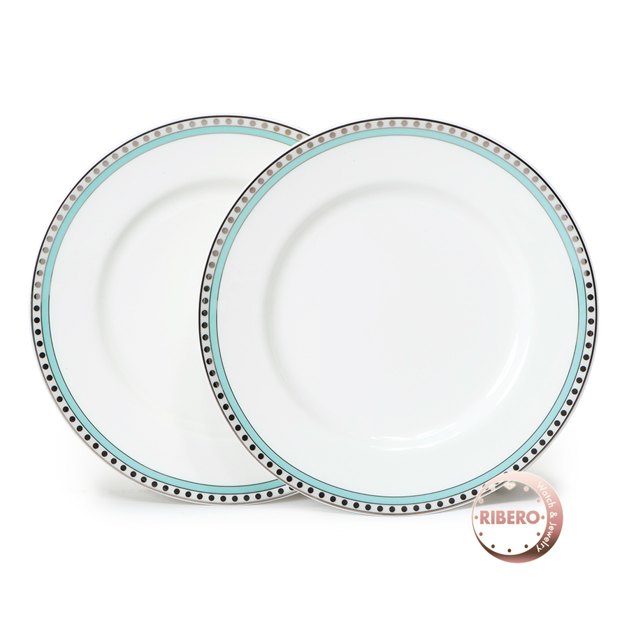 ティファニー プラチナブルーバンド デザートプレート ペアセット