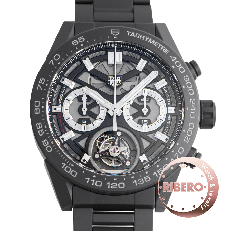 タグホイヤー カレラ ホイヤー02 トゥールビヨン クロノグラフ CAR5A90.BH0742