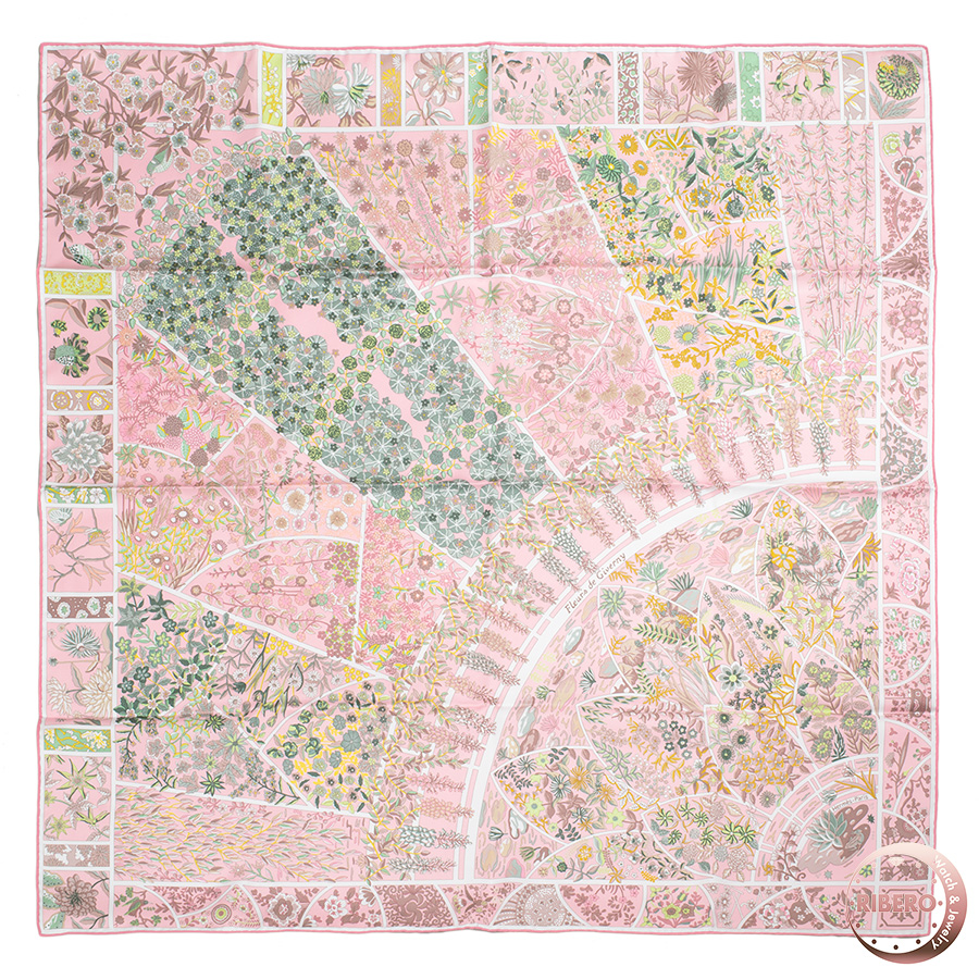 エルメス カレ90 Fleurs de Giverny ジヴェルニーの花 スカーフ