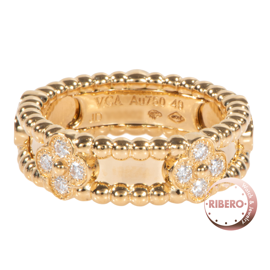 ヴァンクリーフ＆アーペル ペルレ スウィートクローバー リング 9号