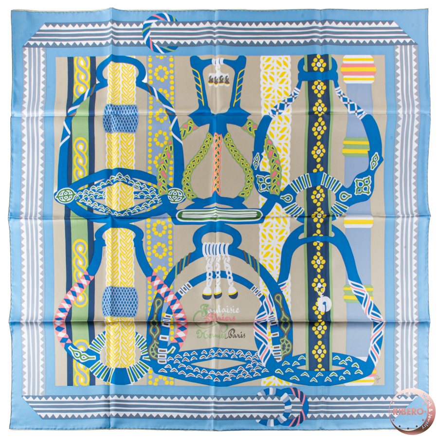 エルメス カレ90　Fantaisie d'Etriers 鐙の幻想 スカーフ