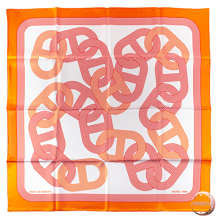 エルメス カレ90 Circuit 24 Faubourg 24番地のサーキット スカーフ