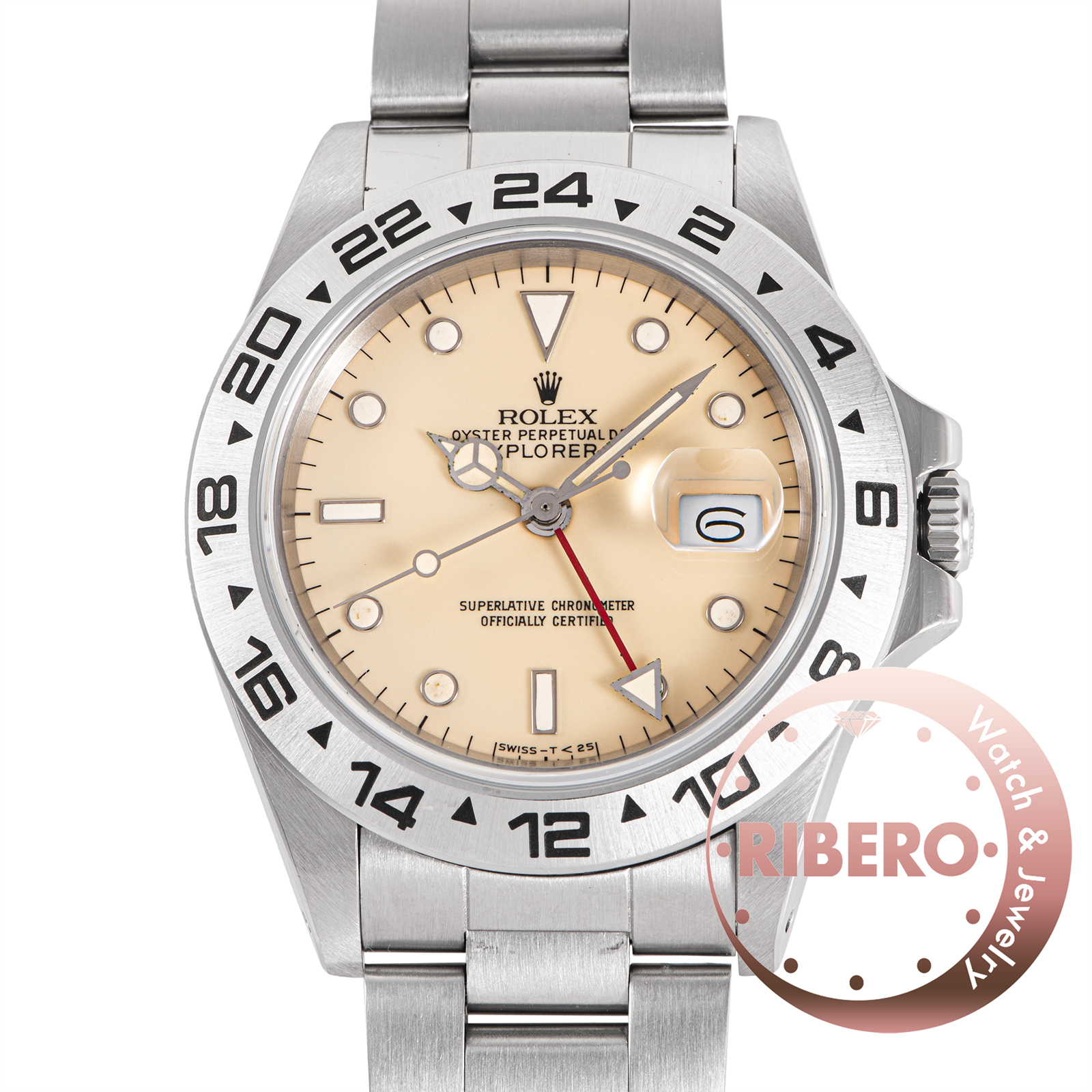 ロレックス エクスプローラー2 16550 R番 Ivory Dial センタースプリット Rail Dial