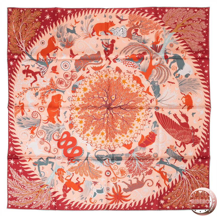 エルメス カレ90 Sous le Charme d'Orphee Double Face《オルフェウスの魅力に誘われて》 スカーフ