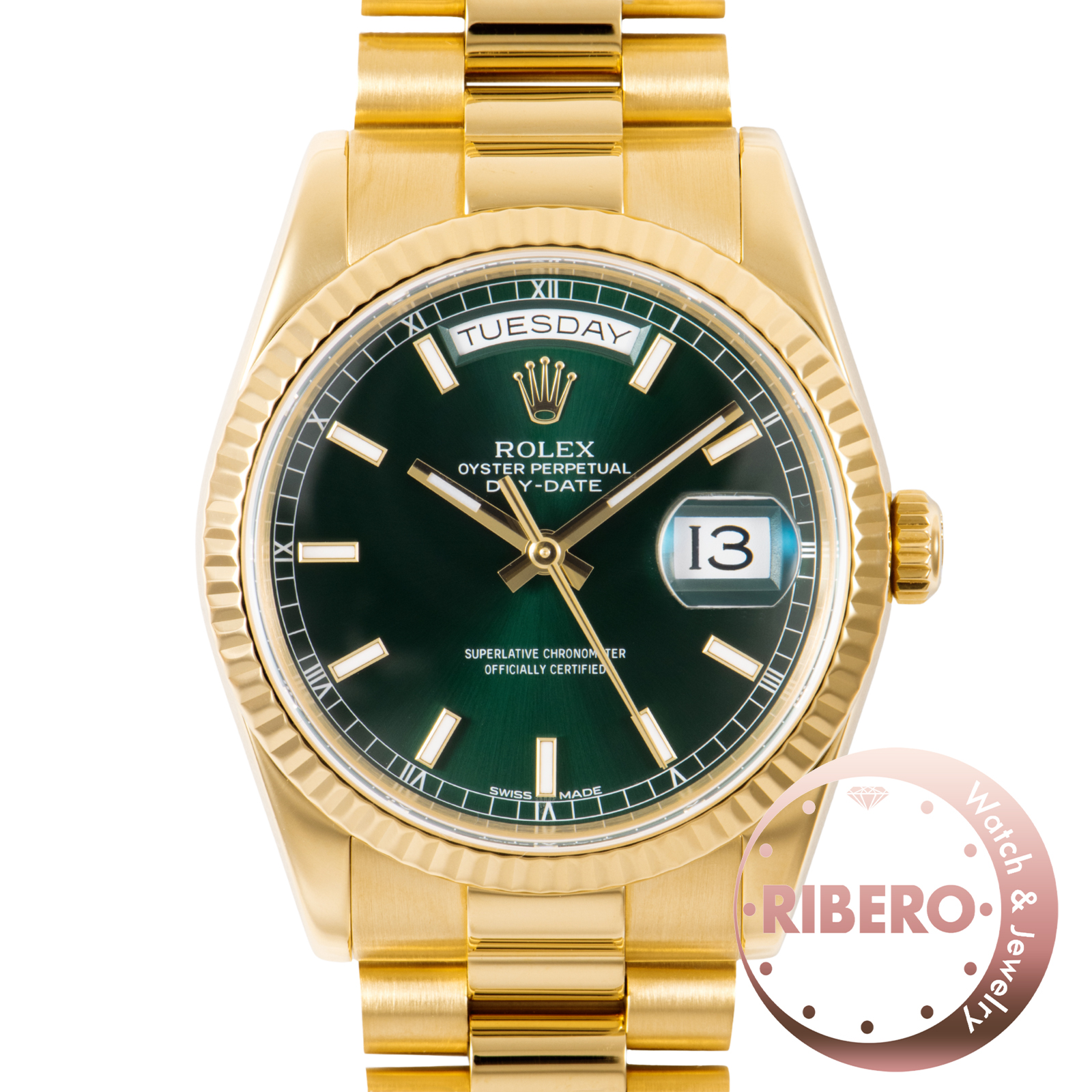 ロレックス デイデイト 118238 D番 グリーン