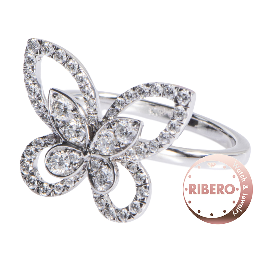 グラフ バタフライ シルエット ダイヤモンド リング 9.5号