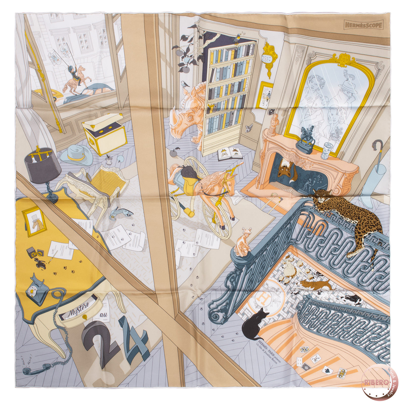 エルメス スカーフ カレ90 Mystere au 24 24番地のミステリー