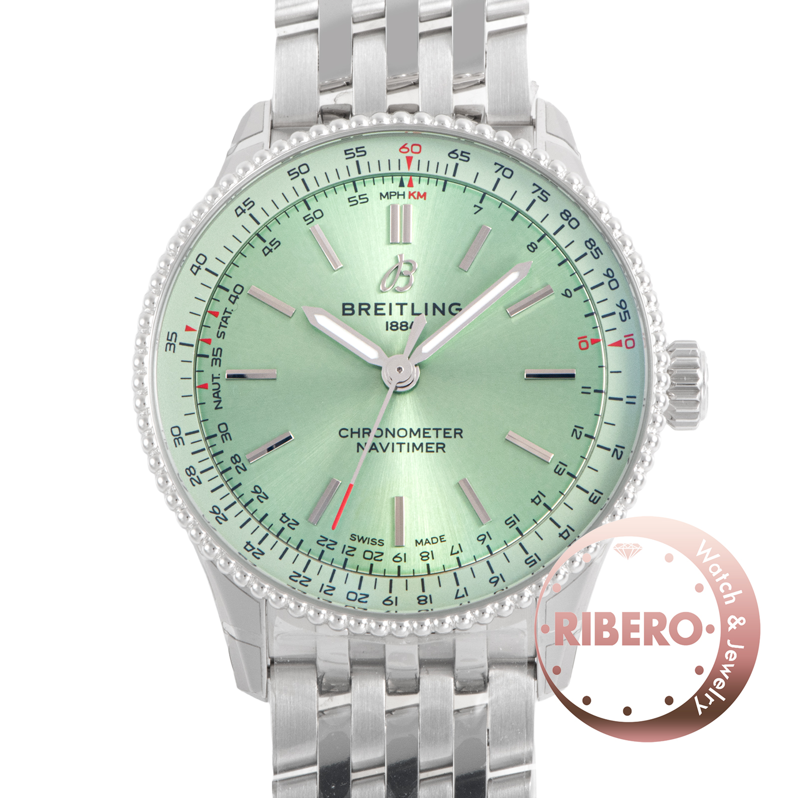 ブライトリング ナビタイマー オートマチック 36 A17327361L1A1 ミントグリーン