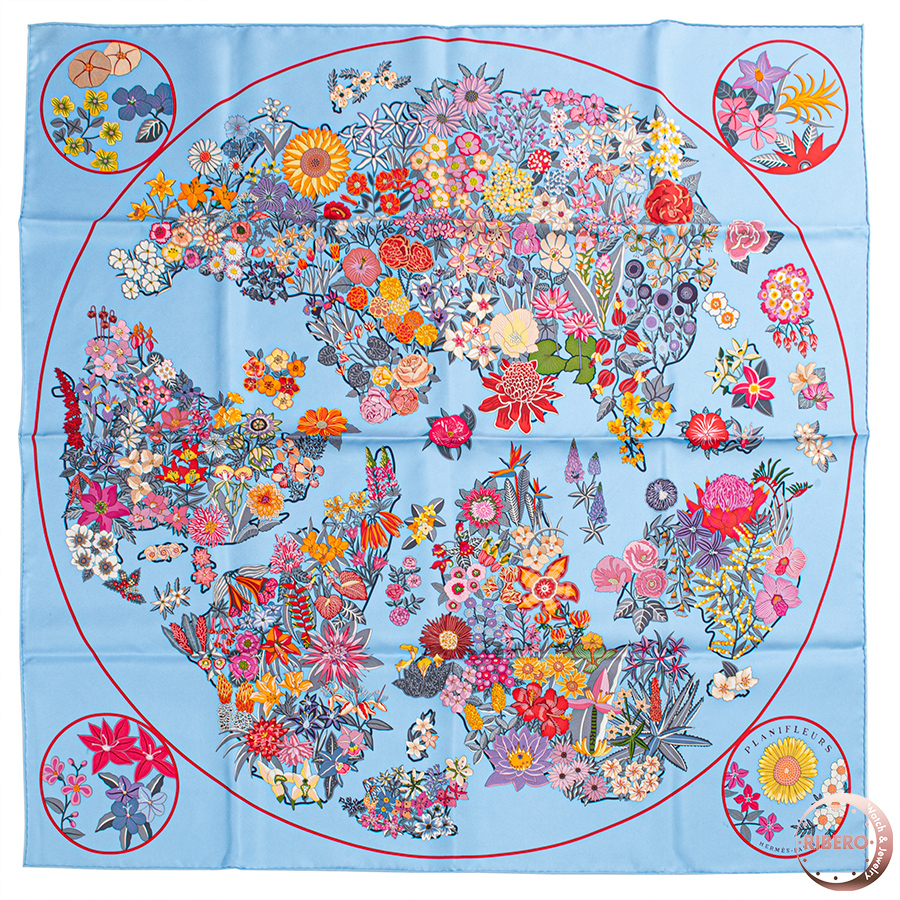 エルメス カレ90　Planifleurs プラニフルール スカーフ