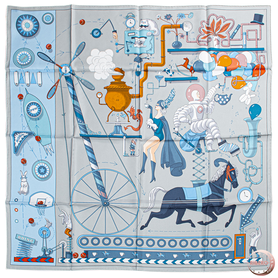 エルメス カレ90 Tea for Two ティー フォー トゥー スカーフ