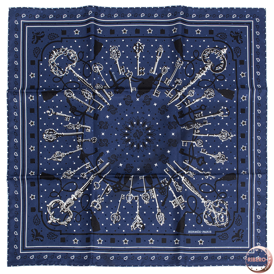 エルメス カレ55 Les Cles Bandana レ・クレ・バンダナ スカーフ